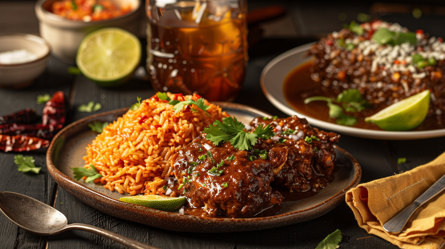 Mexican feast spread